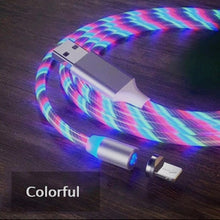 Load image into Gallery viewer, USB to 8 Pin Magnetic Suction Colorful Streamer Mobile Phone Charging  Cable, Length: 1m, 1m