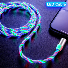 Load image into Gallery viewer, USB to 8 Pin Magnetic Suction Colorful Streamer Mobile Phone Charging  Cable, Length: 1m, 1m