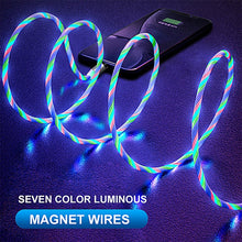Load image into Gallery viewer, USB to 8 Pin Magnetic Suction Colorful Streamer Mobile Phone Charging  Cable, Length: 1m, 1m