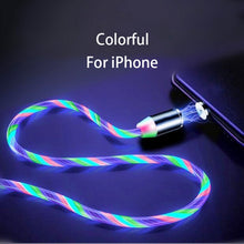 Load image into Gallery viewer, USB to 8 Pin Magnetic Suction Colorful Streamer Mobile Phone Charging  Cable, Length: 1m, 1m