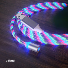 Load image into Gallery viewer, USB to 8 Pin Magnetic Suction Colorful Streamer Mobile Phone Charging  Cable, Length: 1m, 1m