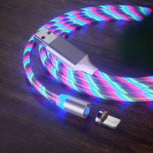 Load image into Gallery viewer, USB to 8 Pin Magnetic Suction Colorful Streamer Mobile Phone Charging  Cable, Length: 1m, 1m