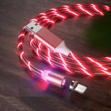 Load image into Gallery viewer, USB to 8 Pin Magnetic Suction Colorful Streamer Mobile Phone Charging  Cable, Length: 1m, 1m