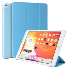 Load image into Gallery viewer, For iPad 10.2 inch 2019 / iPad Pro 10.5 inch Three-folding Surface PU Leather TPU Matte Soft Bottom Case with Holder &amp; Sleep / Wake-up Function, Black, Rose Gold, Navy Blue, Gold, Sky blue, Red, Mint Green