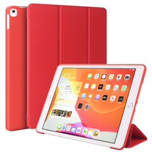 Load image into Gallery viewer, For iPad 10.2 inch 2019 / iPad Pro 10.5 inch Three-folding Surface PU Leather TPU Matte Soft Bottom Case with Holder &amp; Sleep / Wake-up Function, Black, Rose Gold, Navy Blue, Gold, Sky blue, Red, Mint Green