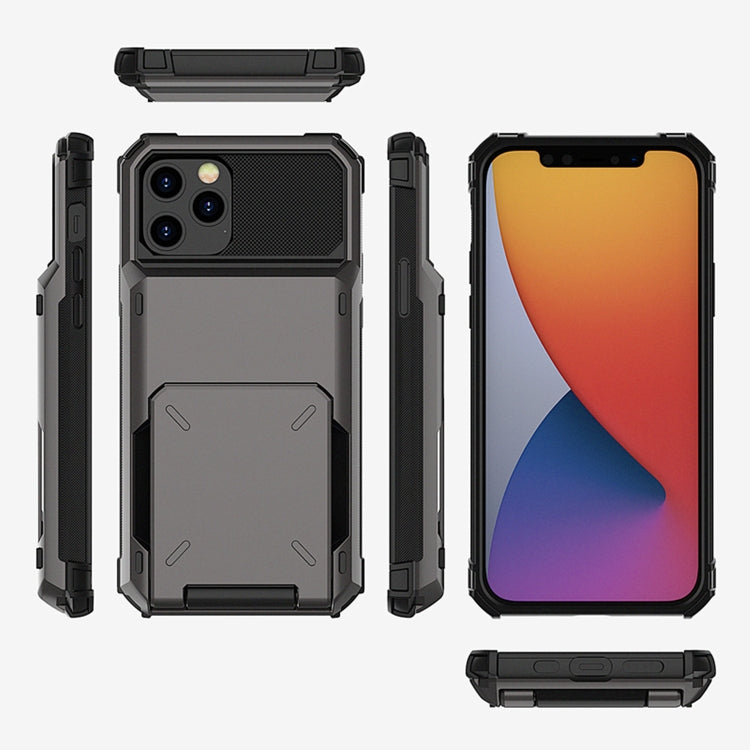 For iPhone 12 Scratch-Resistant Shockproof Heavy Duty Rugged Armor Protective Case with Card Slot, For iPhone 12 mini
