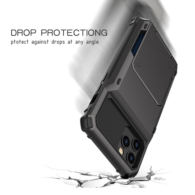 For iPhone 12 Scratch-Resistant Shockproof Heavy Duty Rugged Armor Protective Case with Card Slot, For iPhone 12 mini