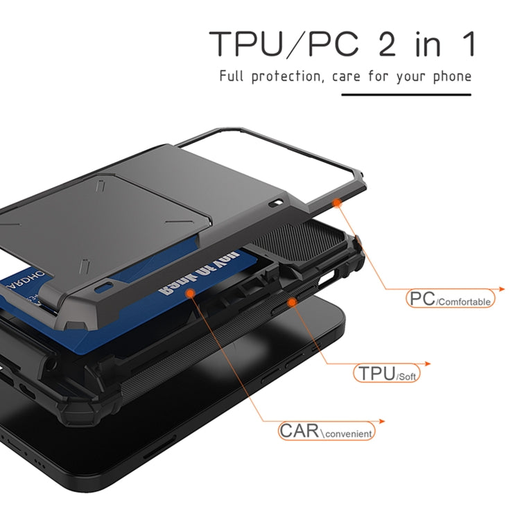 For iPhone 12 Scratch-Resistant Shockproof Heavy Duty Rugged Armor Protective Case with Card Slot, For iPhone 12 mini