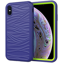 Load image into Gallery viewer, For iPhone XR Wave Pattern 3 in 1 Silicone+PC Shockproof Protective Case