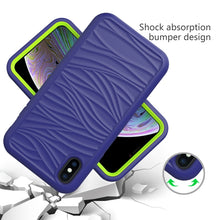 Load image into Gallery viewer, For iPhone XR Wave Pattern 3 in 1 Silicone+PC Shockproof Protective Case