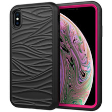 Load image into Gallery viewer, For iPhone XR Wave Pattern 3 in 1 Silicone+PC Shockproof Protective Case