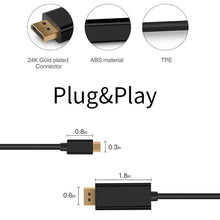 Load image into Gallery viewer, 4K 60Hz Type-C to DP DisplayPort Connecting DP Adapter Cable, Cable Length: 1.8m