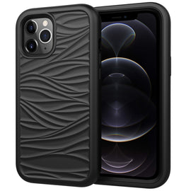 For iPhone 12 Pro / 12 Max Wave Pattern 3 in 1 Silicone+PC Shockproof Protective Case, For iPhone 12 / 12 Pro