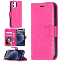 Load image into Gallery viewer, For iPhone 12 Crazy Horse Texture Horizontal Flip Leather Case with Holder &amp; Card Slots &amp; Wallet &amp; Photo Frame, For iPhone 12 mini