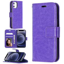 Load image into Gallery viewer, For iPhone 12 Crazy Horse Texture Horizontal Flip Leather Case with Holder &amp; Card Slots &amp; Wallet &amp; Photo Frame, For iPhone 12 mini
