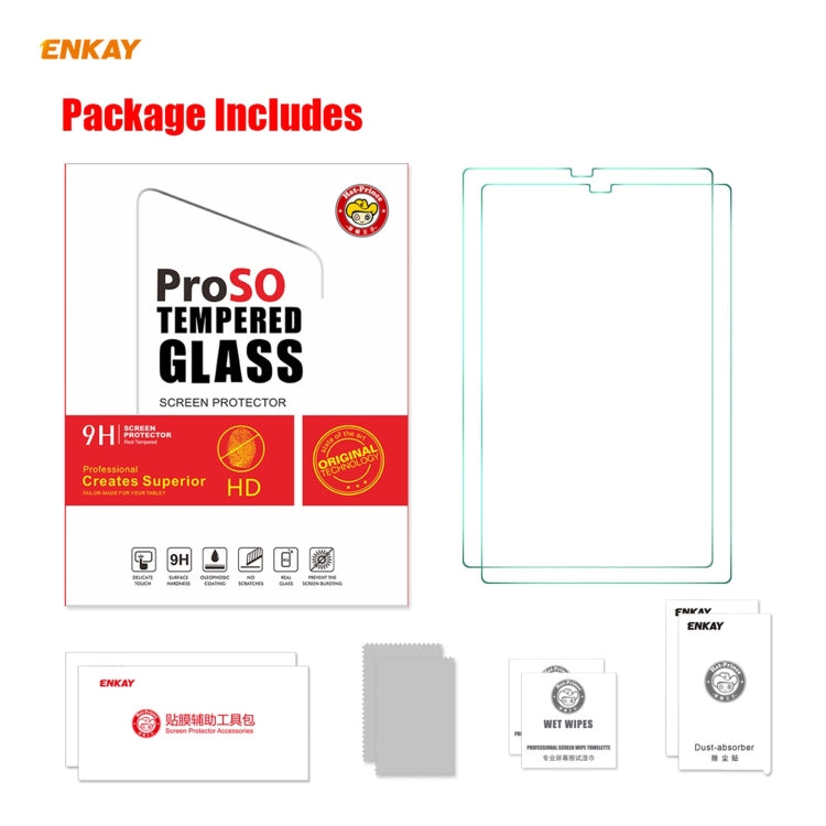 2 PCS ENKAY Hat-Prince 0.33mm 9H Surface Hardness 2.5D Explosion-proof Tempered Glass Protector Film