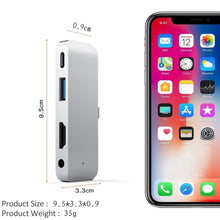 Load image into Gallery viewer, 4 in 1 Type-C / USB-C to HDMI + AUX + USB + PD Type-C / USB-C HUB Adapter Multifunction HD Dock
