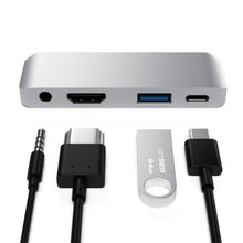 Load image into Gallery viewer, 4 in 1 Type-C / USB-C to HDMI + AUX + USB + PD Type-C / USB-C HUB Adapter Multifunction HD Dock