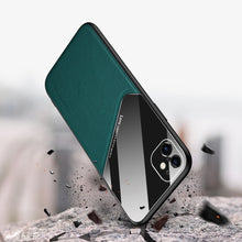 Load image into Gallery viewer, All-inclusive Leather + Organic Glass Phone Case with Metal Iron Sheet, For iPhone 12 mini