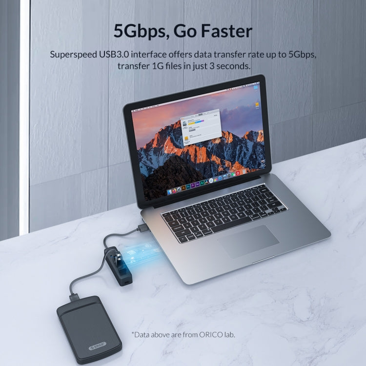 ORICO TWU3-4A-BK 4-Port USB 3.0 HUB, TWU3-4A