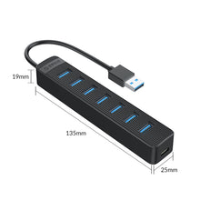 Load image into Gallery viewer, ORICO TWU3-7A-BK 7-Port USB 3.0 HUB, TWU3-7A