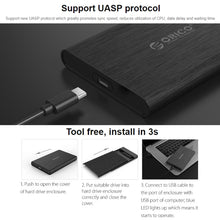 Load image into Gallery viewer, ORICO 2189C3 2.5 inch Type-C Hard Drive Enclosure