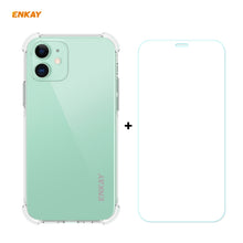 Load image into Gallery viewer, Hat-Prince ENKAY 2 in 1 Clear TPU Soft Case Shockproof Cover + 0.26mm 9H 2.5D Tempered Glass Protector Film, For iPhone 12 mini, For iPhone 12 / 12 Pro, For iPhone 12 Pro Max