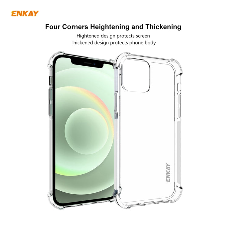 Hat-Prince ENKAY 2 in 1 Clear TPU Soft Case Shockproof Cover + 0.26mm 9H 2.5D Tempered Glass Protector Film, For iPhone 12 mini, For iPhone 12 / 12 Pro, For iPhone 12 Pro Max