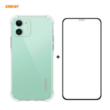 Load image into Gallery viewer, Hat-Prince ENKAY 2 in 1 Clear TPU Soft Case Shockproof Cover + 0.26mm 9H 2.5D Full Glue Full Coverage Tempered Glass Protector Film, For iPhone 12 mini, For iPhone 12 / 12 Pro, For iPhone 12 Pro Max