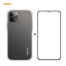 Load image into Gallery viewer, Hat-Prince ENKAY 2 in 1 Clear TPU Soft Case Shockproof Cover + 0.26mm 9H 2.5D Full Glue Full Coverage Tempered Glass Protector Film, For iPhone 12 mini, For iPhone 12 / 12 Pro, For iPhone 12 Pro Max