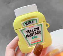 Load image into Gallery viewer, For Apple AirPods 1/2 Generation Universal Wireless Ketchup Bluetooth Hadphone Protective Case, Ketchup Yellow