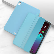 Load image into Gallery viewer, Three-folding Surface Leather Matte TPU Bottom Smart Tablet Case