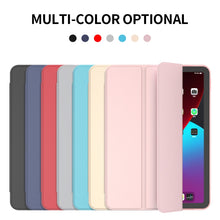 Load image into Gallery viewer, Three-folding Surface Leather Matte TPU Bottom Smart Tablet Case