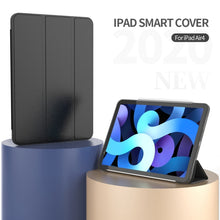 Load image into Gallery viewer, Three-folding Surface Leather Matte TPU Bottom Smart Tablet Case