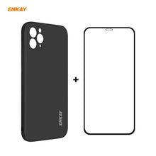 Load image into Gallery viewer, For iPhone 11 Pro Hat-Prince ENKAY ENK-PC0652 Liquid Silicone Straight Edge Shockproof Protective Case + 0.26mm 9H 2.5D Full Glue Full Coverage Tempered Glass Protector Film, For iPhone 11 Pro