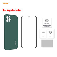 Load image into Gallery viewer, For iPhone 11 Pro Max Hat-Prince ENKAY ENK-PC0662 Liquid Silicone Straight Edge Shockproof Protective Case + 0.26mm 9H 2.5D Full Glue Full Coverage Tempered Glass Protector Film, For iPhone 11 Pro Max