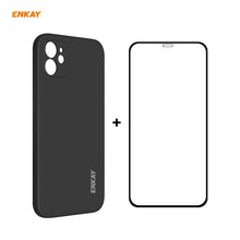 Load image into Gallery viewer, For iPhone 12 mini Hat-Prince ENKAY ENK-PC0672 Liquid Silicone Straight Edge Shockproof Case + 0.26mm 9H 2.5D Full Glue Tempered Glass Film, For iPhone 12 mini