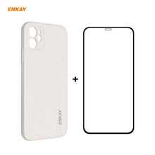 Load image into Gallery viewer, For iPhone 12 mini Hat-Prince ENKAY ENK-PC0672 Liquid Silicone Straight Edge Shockproof Case + 0.26mm 9H 2.5D Full Glue Tempered Glass Film, For iPhone 12 mini