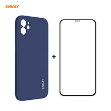 Load image into Gallery viewer, For iPhone 12 mini Hat-Prince ENKAY ENK-PC0672 Liquid Silicone Straight Edge Shockproof Case + 0.26mm 9H 2.5D Full Glue Tempered Glass Film, For iPhone 12 mini