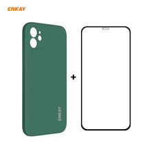 Load image into Gallery viewer, For iPhone 12 Hat-Prince ENKAY ENK-PC0682 Liquid Silicone Straight Edge Shockproof Case + 0.26mm 9H 2.5D Full Glue Tempered Glass Film, For iPhone 12
