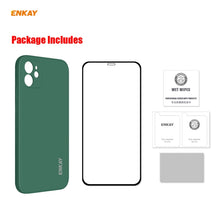 Load image into Gallery viewer, For iPhone 12 Hat-Prince ENKAY ENK-PC0682 Liquid Silicone Straight Edge Shockproof Case + 0.26mm 9H 2.5D Full Glue Tempered Glass Film, For iPhone 12