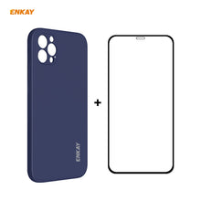 Load image into Gallery viewer, For iPhone 12 Pro Hat-Prince ENKAY ENK-PC0692 Liquid Silicone Straight Edge Shockproof Case + 0.26mm 9H 2.5D Full Glue Tempered Glass Film, For iPhone 12 Pro