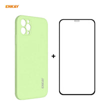 Load image into Gallery viewer, For iPhone 12 Pro Hat-Prince ENKAY ENK-PC0702 Liquid Silicone Straight Edge Shockproof Case + 0.26mm 9H 2.5D Full Glue Tempered Glass Film, For iPhone 12 Pro Max