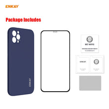 Load image into Gallery viewer, For iPhone 12 Pro Hat-Prince ENKAY ENK-PC0702 Liquid Silicone Straight Edge Shockproof Case + 0.26mm 9H 2.5D Full Glue Tempered Glass Film, For iPhone 12 Pro Max