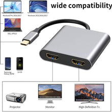 Load image into Gallery viewer, ZS-SGSHDMI USB-C / Type-C to Dual HDMI Adapter, USB-C / Type-C to Dual HDMI