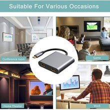 Load image into Gallery viewer, ZS-SGSHDMI USB-C / Type-C to Dual HDMI Adapter, USB-C / Type-C to Dual HDMI