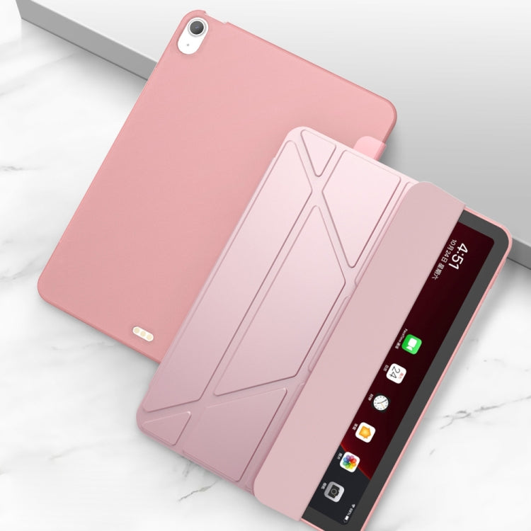 For iPad Air 2024 / Air 2022 10.9 Multi-folding Matte Surface Leather Smart Tablet Case