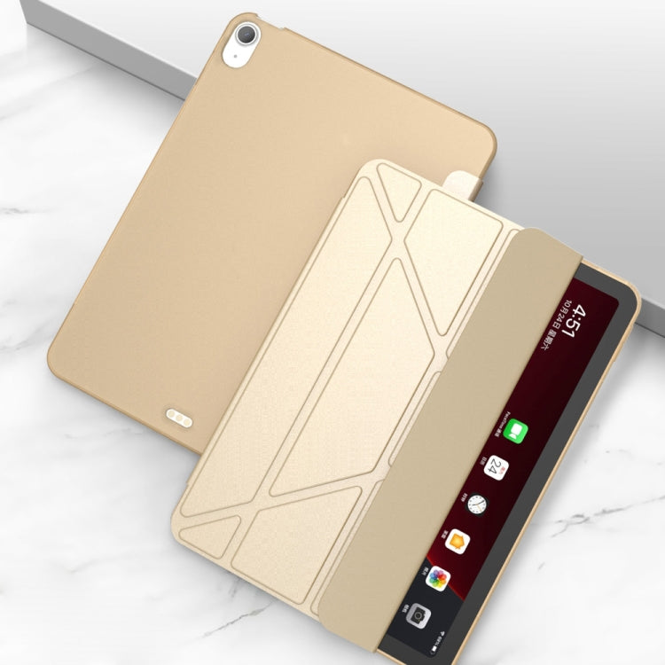 For iPad Air 2024 / Air 2022 10.9 Multi-folding Matte Surface Leather Smart Tablet Case
