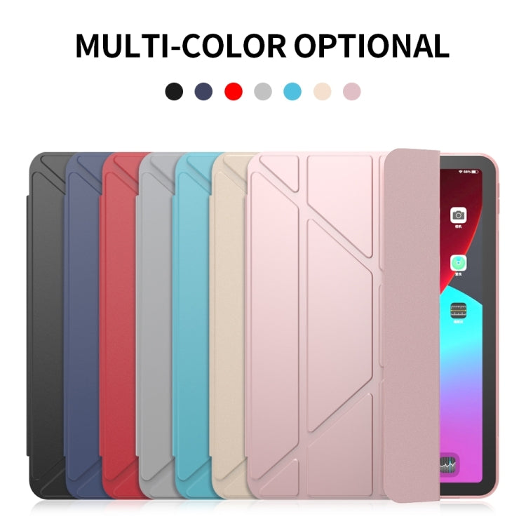For iPad Air 2024 / Air 2022 10.9 Multi-folding Matte Surface Leather Smart Tablet Case