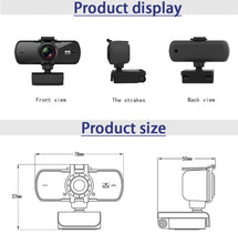 Load image into Gallery viewer, C5 4 Million Pixel Auto Focus 2K Full HD Webcam 360 Rotation USB Driver-free Live Broadcast WebCamera with Mic, C5